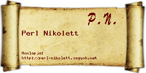 Perl Nikolett névjegykártya