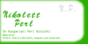 nikolett perl business card